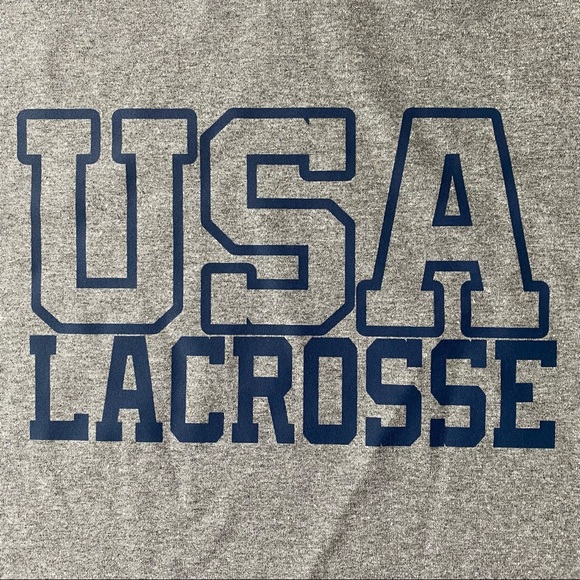 NEW OTC Exclusive USA LACROSSE Cotton Shirt on Graphite Heather - Picture 2 of 2